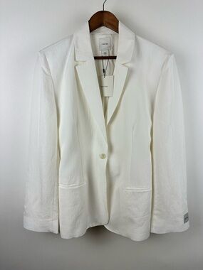Calvin Klein Blazer Minimalist Clean Girl Aesthetic Tailored Neutral Chic Jacket